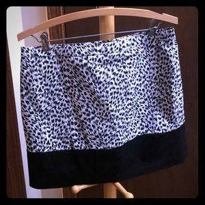 Michael Kors Black and White Animal Print Skirt